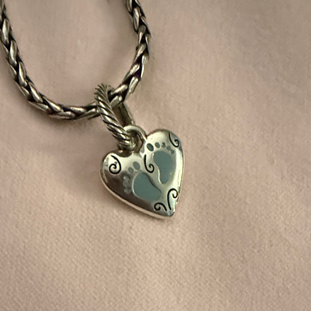 Brighton Silver Heart Shaped Baby Boy Charm